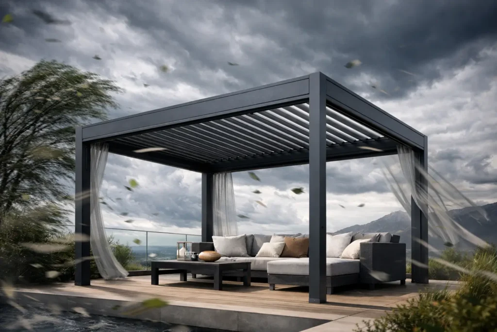Kakšna pergola zdrži veter brez kompromisov